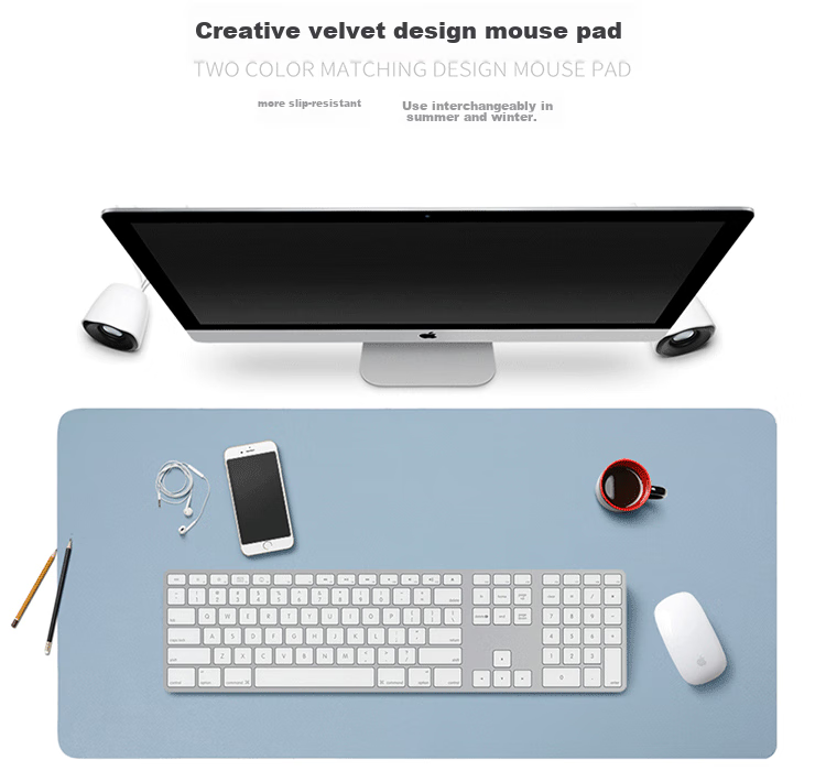 JPLAYER Large Mouse Pad, Office Desk Mat, Laptop Pad, Keyboard Mat, Home And Office Writing Table, Gaming Waterproof Mat, Leather, Dirt-Resistant, Customizable, Dark Gray, 60*30cm 1