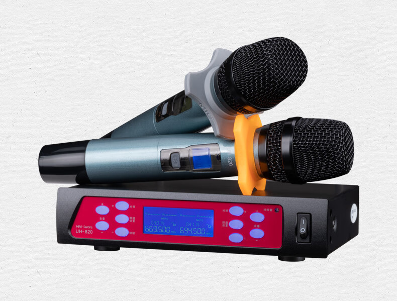 HiVi UH820 Home KTV Sound System UHF Wireless Microphone Set, Wireless Microphones One-To Combination, Singing Karaoke Meeting Speech Mobile TV Karaoke Accessories 7
