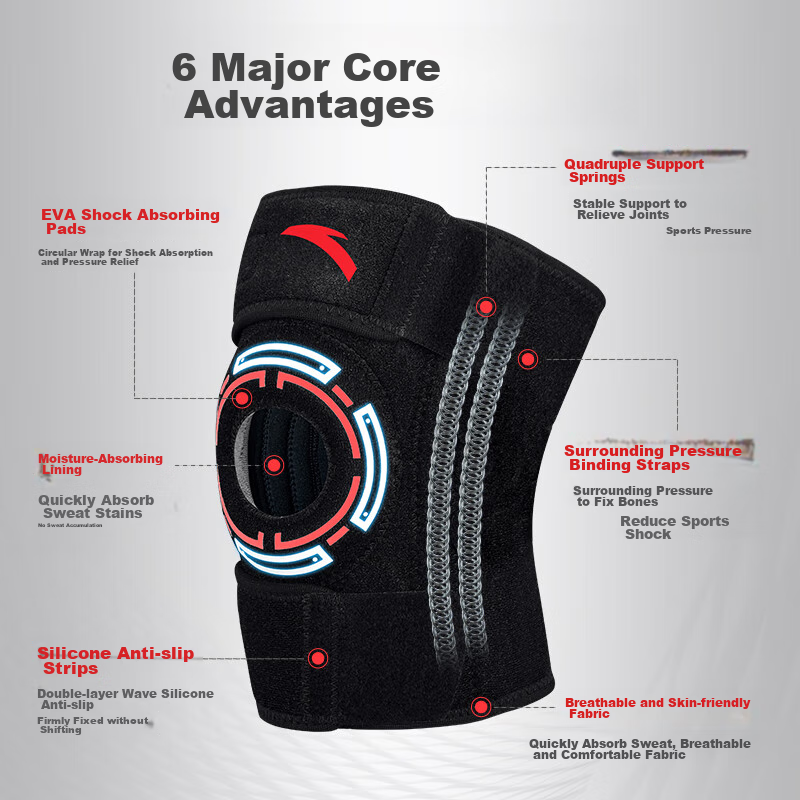 ANTA Knee Pads for Sports, Professional Running, Hiking, Meniscus Protection, Badminton, Basketball, Soccer, Cycling, Jump Rope, Knee Joint Protection Gear