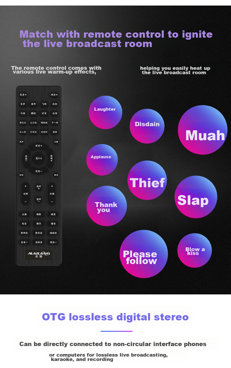 Mailang (Malau) S3 Voice Changer [Universal Version], Mobile Real-Time Voice Transformer for Male to Female And Male to Male, Live Streaming Karaoke Sound Card, Voice Call Computer Gaming Voice Modulator 12
