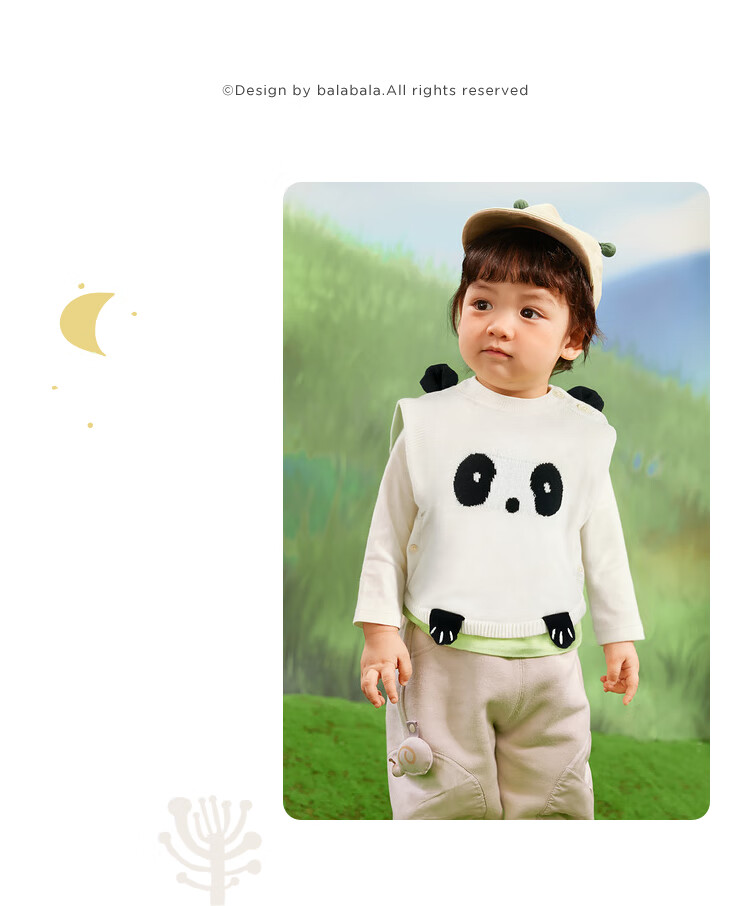 BALABALA Children's Clothing, Boys' Vest, Baby Pure Cotton Sweater, 2025 Autumn New Style Knitted Waistcoat, Cute Inner Wear Top 15