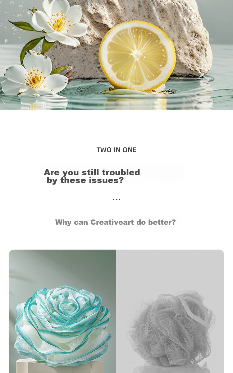 Chuangyilaojiang Rose Bath Sponge, Non-Spill Shower Flower, Thick Large-Sized Lathering Bath Towel, Super Soft Bathing Tool for Men And Wome 2