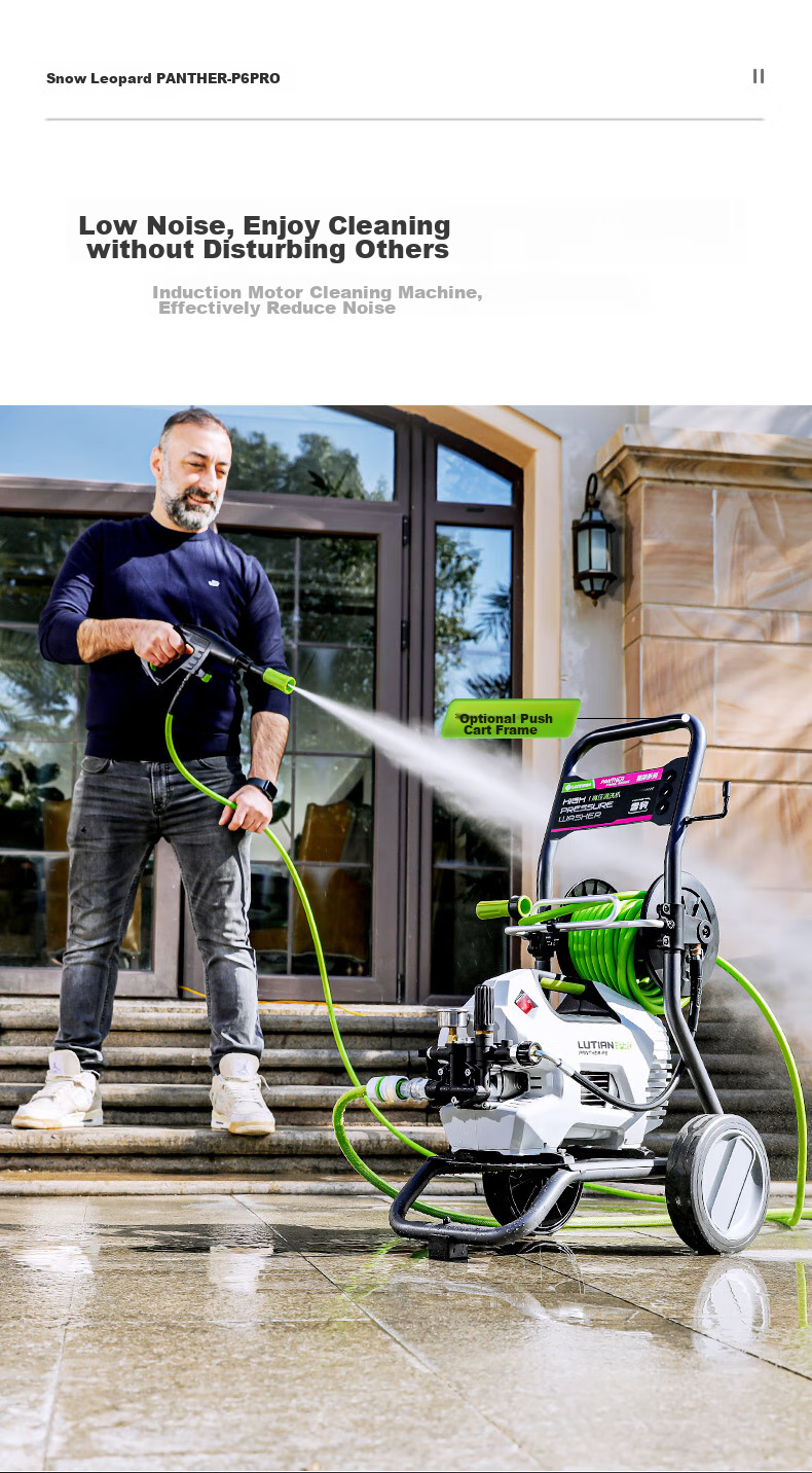LUTIAN Household High-Pressure Car Washer, Water Gun, High-Power Induction Cleaning Machine, Water Pump, Powerful Cleaning Device, Snow Leopard P6PRO 9