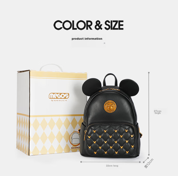 Disney Mickey Mouse Backpack for Women, Fashionable Teenage Girl Backpack, Birthday Gift Box Set for Girls 24