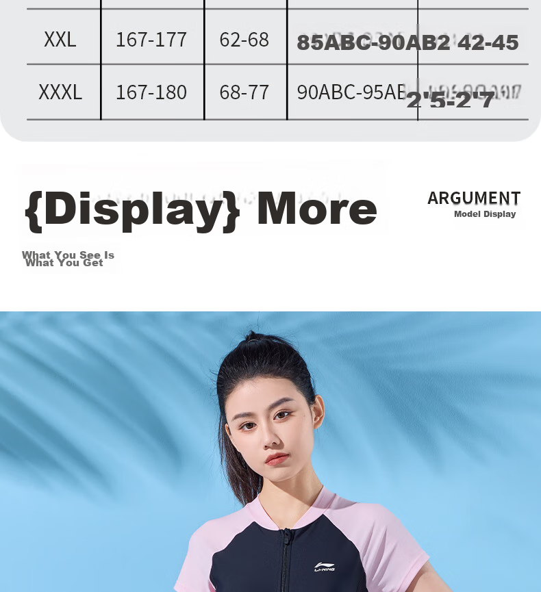 Li-Ning Women's Swimsuit, Fashionable One-Piece Boyleg, Casual High-Waist Slimming, Highly Elastic Breathable Hot Spring Swimwear, 508 Black Pink XL 16