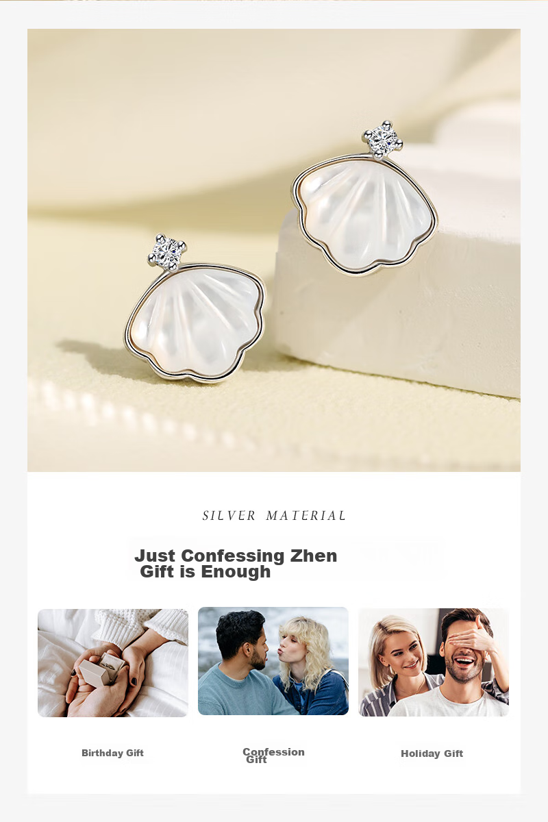 MANHE S925 Silver Stud Earrings for Women, Princess Earrings, New 2026 Style Birthday Gift for Girlfriend 8