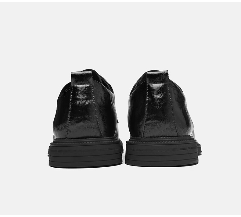 HLA Men's Leather Shoes, Trendy Business Formal Wear, Height-Increasing Derby Shoes HAAPXM4DAO286, Black Heightening, Size 38 30