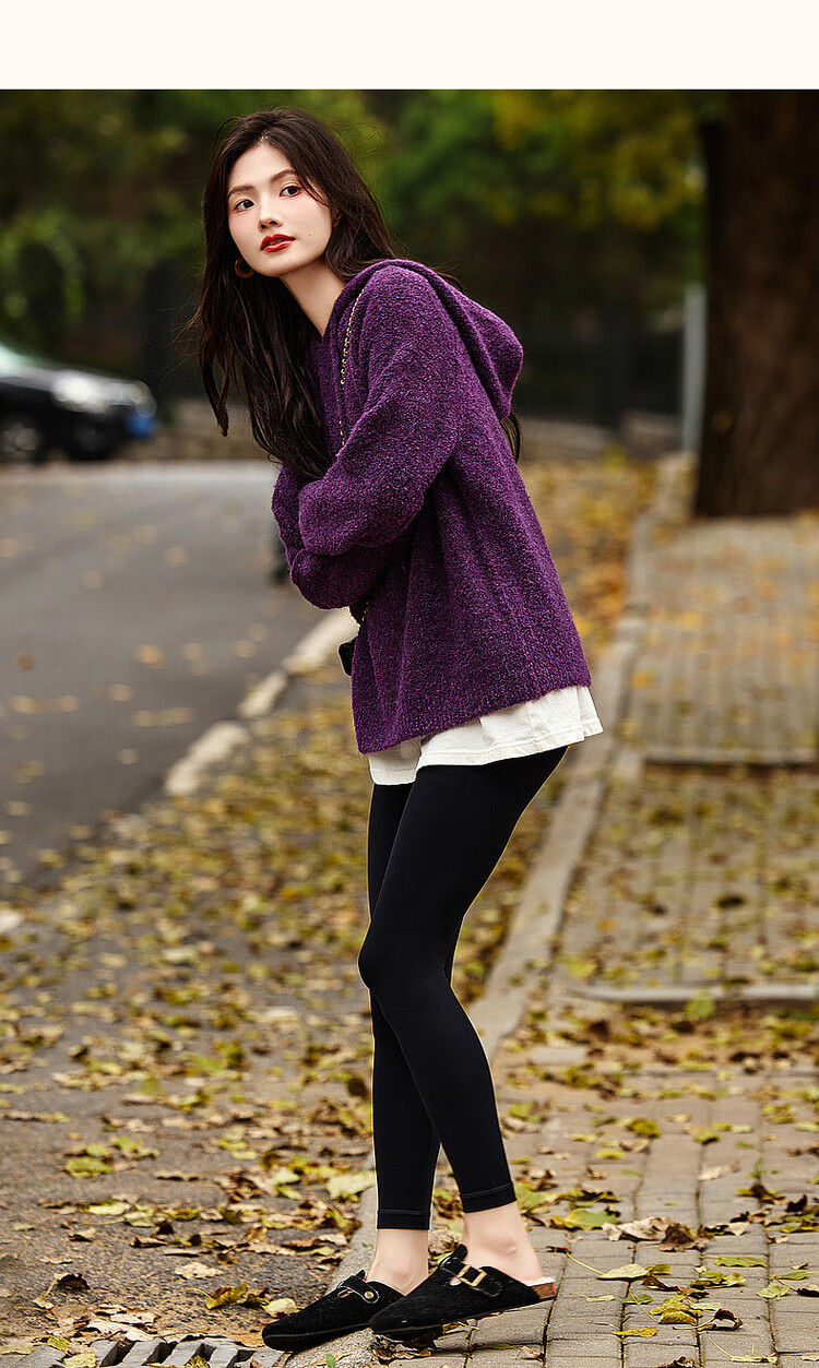 DME "Paper Doll Circle Yarn Sweater" 2025 Winter Hooded Long Sleeve Simple and Comfortable Knit Sweater Women's Top 12