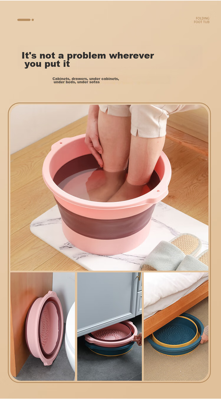 Jingxun Foldable Foot Soaking Bucket, Portable Foot Washing Basin for Travel, Business Trips, Home Use, Dormitory, And Foot Spa 3