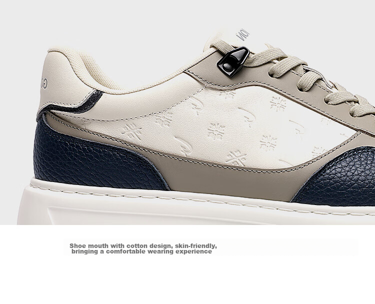 Goldlion Men's Shoes, Casual Sneakers, Lightweight And Comfortable, Classic Versatile Skateboard Shoes, G557430575LBE, White And Blue, Size 39 18