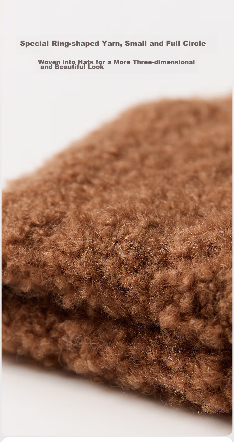 JIUMU Wool Warm Knit Hat, Autumn And Winter Knitted Cap, Cold Hat, Winter Hat, Outdoor Ear Protection Cold Hat for Women in Winter 8