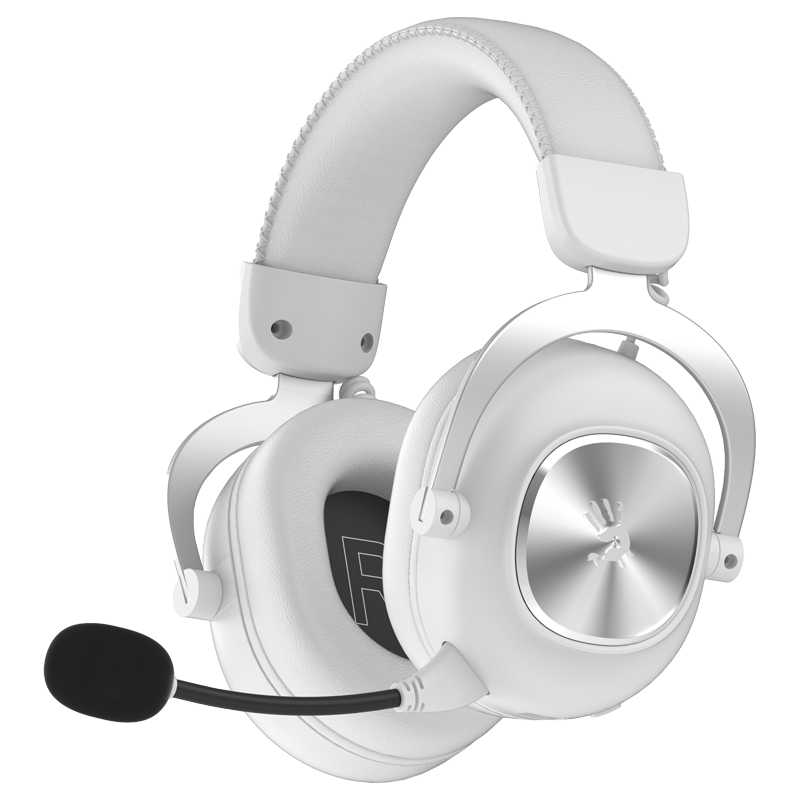 A4TECH MR760 Wireless Gaming Headset Over-Ear Bluetooth/2.4G Type-C/Wired Blood Hand Phantom PUBG CS E-Sports Delta Valorant Headset Silver White