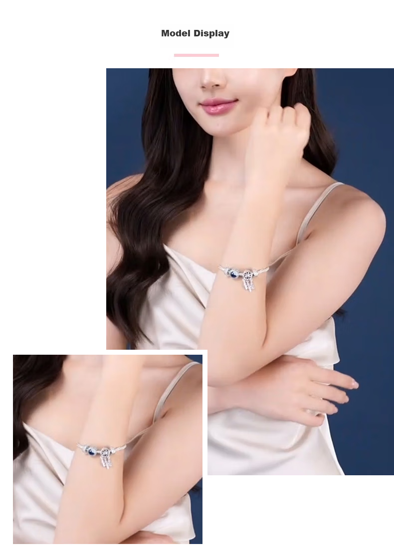 Pandora Dreamy Blue Bracelet Set, Exquisite High-End Design Birthday Gift for Girlfriend 7