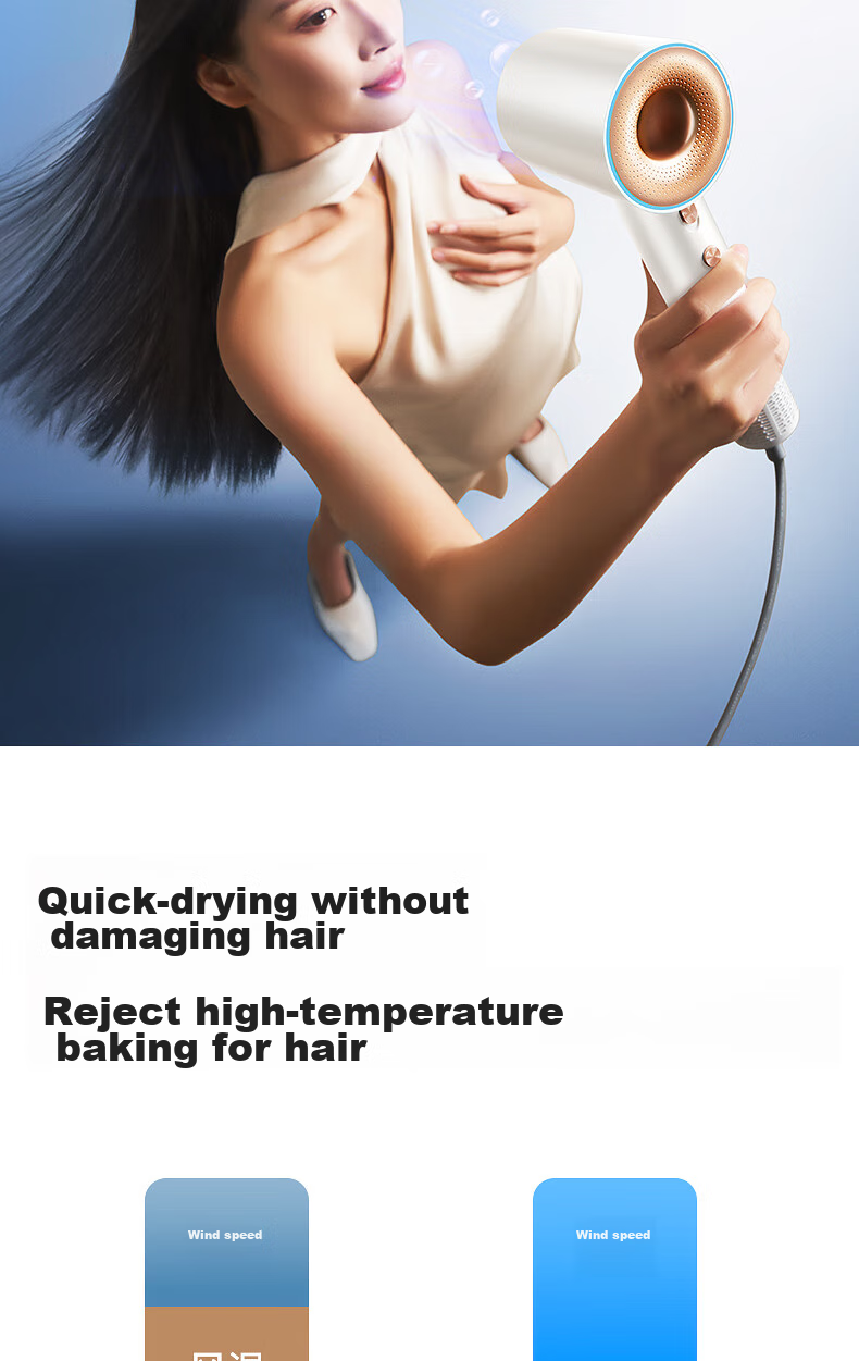 AUX High-Speed Hair Dryer, 800W, Low Power for Dormitory Use, Essential for College Students, Hair Protection with Negative Ions, 1200W Or Less, Bladeless, Powerful Airflow, Quick-Drying Electric Hair Dryer 13