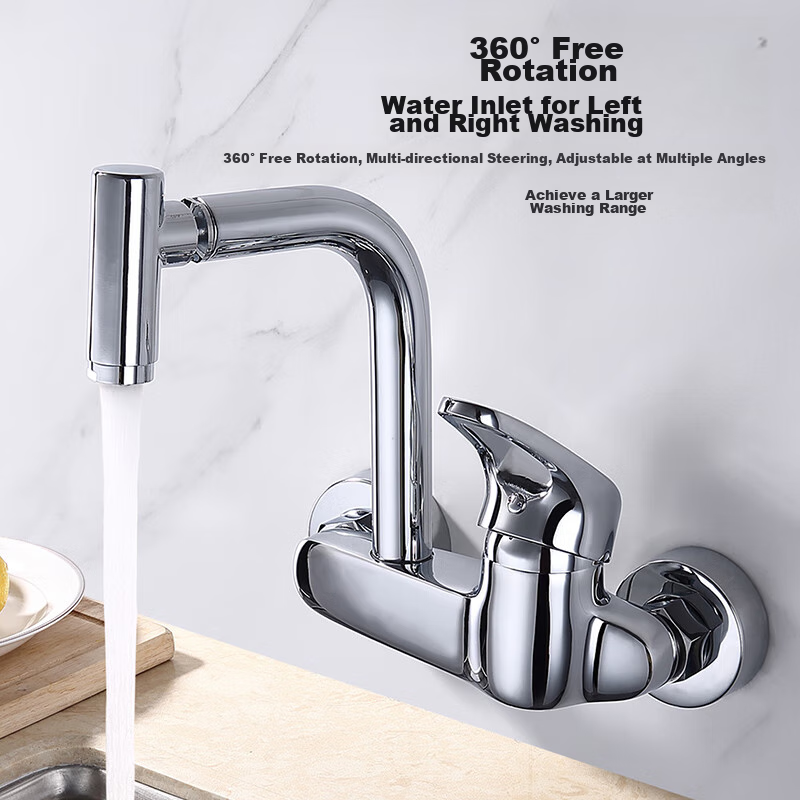CVBAB All-Copper Main Body Wall-Mounted Kitchen Faucet, Hot And Cold Single Handle, Sink Mixer Valve, CV2205