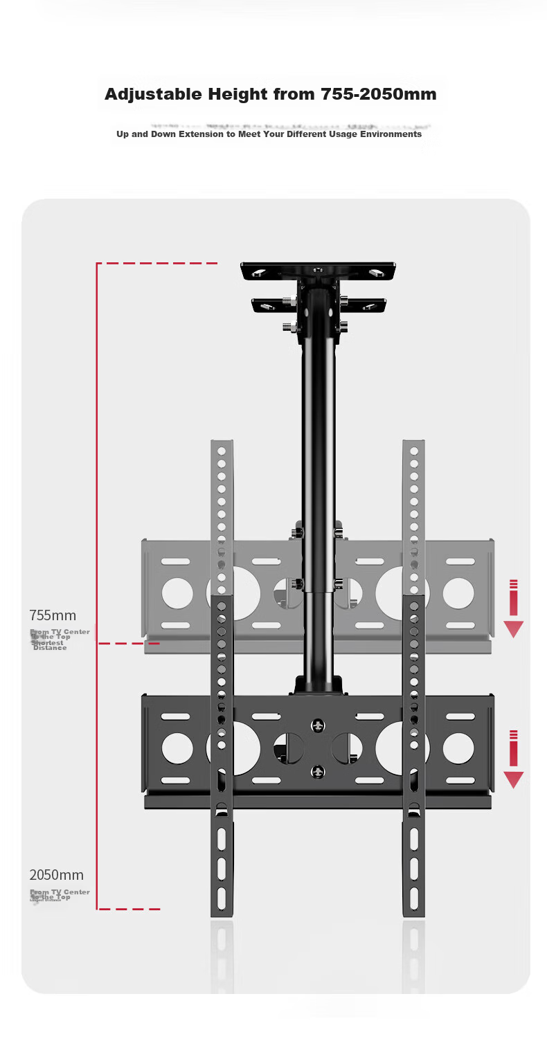 Jiangwutong TV Mount Bracket [26-60 Inches], Ceiling Hanging Bracket, 360-Degree Rotating Display Hanging Rod, LCD TV Suspension Bracket 7