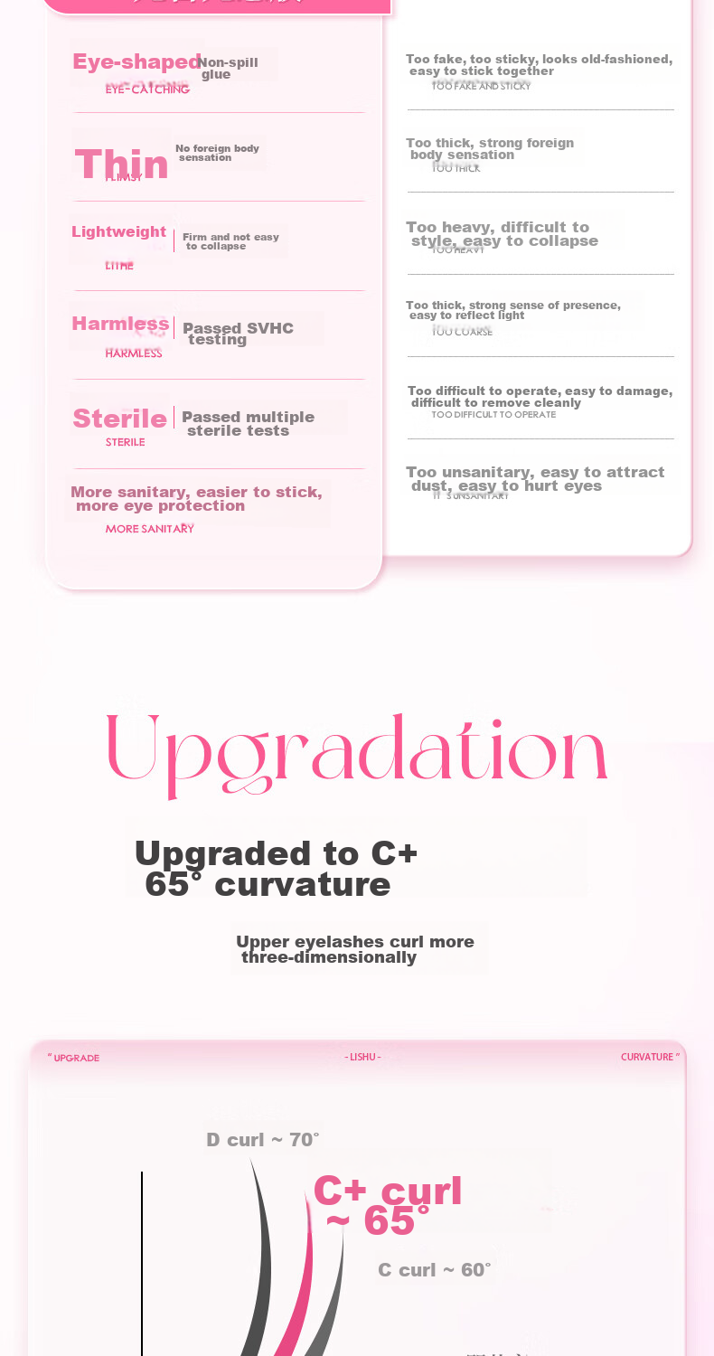 Lishu Cat Series Glue-Free False Eyelashes, Natural-Looking Single Cluster Segmented Eyelashes for Women, Princess Style Glue-Free Version, 48 Clusters 11