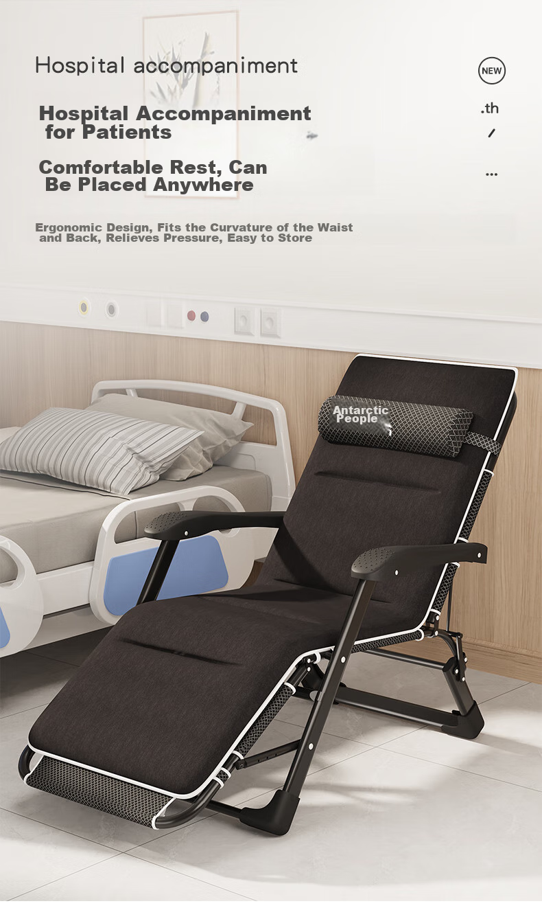 Nanjiren Folding Bed Lounger Single Office Nap Military Cot Companion Care Bed with Comfortable Soft Cotton Pad 9