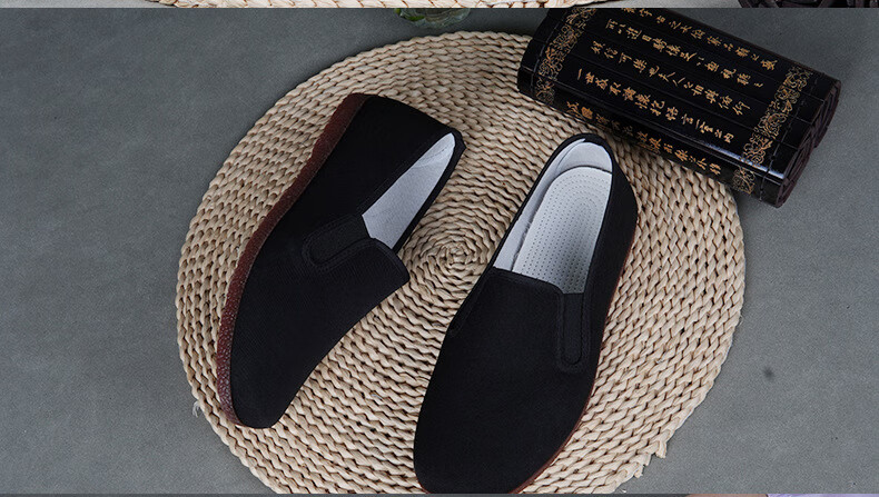 Weizhi Men's Cloth Shoes, Traditional Beijing-Style Cloth Shoes, Casual Low-Top Work Shoes, Slip-On Elderly Shoes, WZ1037 11