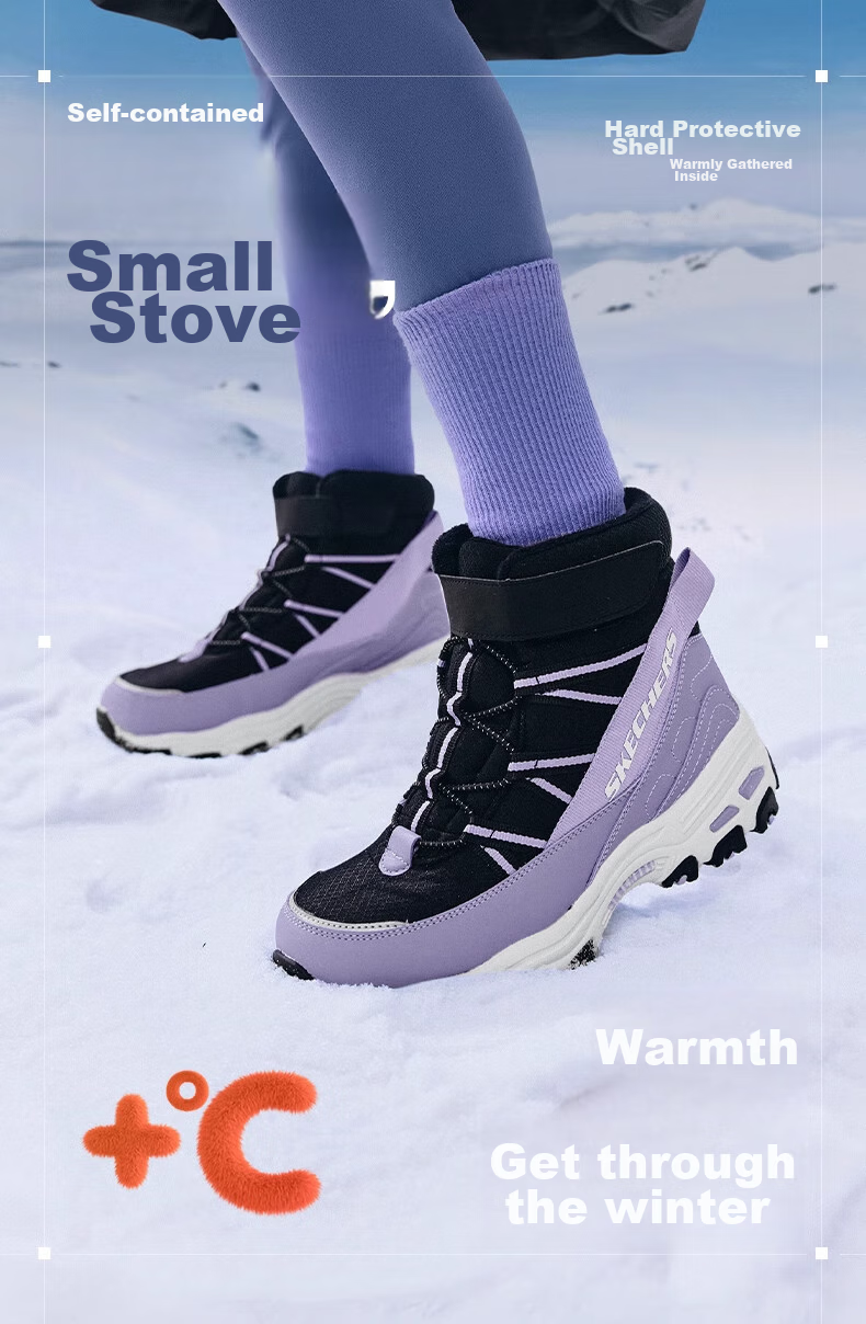 Skechers Children's Fleece-Lined Boots, Warm Cotton Shoes, High-Top Short Boots for Boys And Girls, Fleece-Lined Snow Boots, 660092L 10