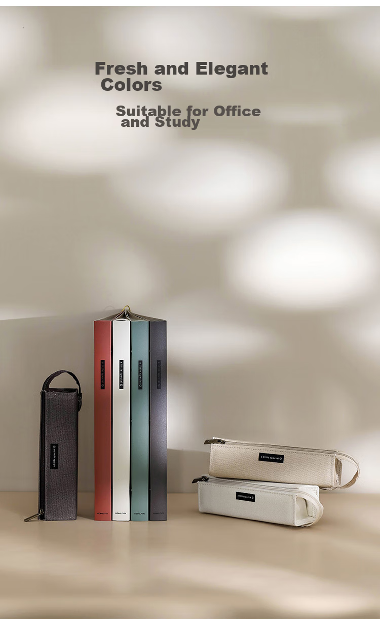 KOKUYO Yimi Xinpun Student Pencil Case Stationery Box, Stand-Up Desktop, Canvas + Polyester, Green, Medium Size, WSG-PCS22G 9