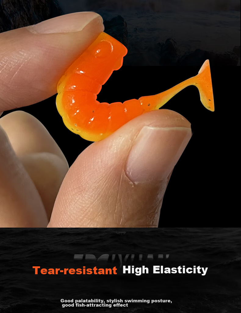 Erciyuan Lure Fishing Bait, Wave-Shaped Artificial Bait, Root Fishing Soft Bait, T-Tail Casting Texas Fishing Set Lure, Gree 7