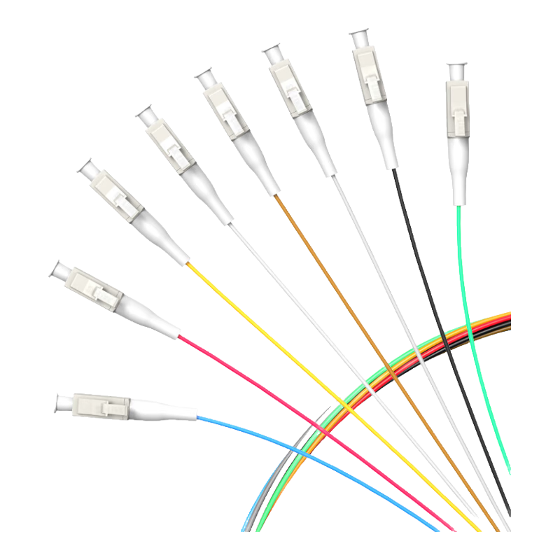 SK-LINK Telecom-Grade Multi-Mode Bundled Fiber Optic Cable, 8-Core LC Gigabit OM2, 50/125 Fiber Optic Patch Cord, ODF Patch Panel Flange Box Terminal Box Fusion Splicer Tray, 1 Meter