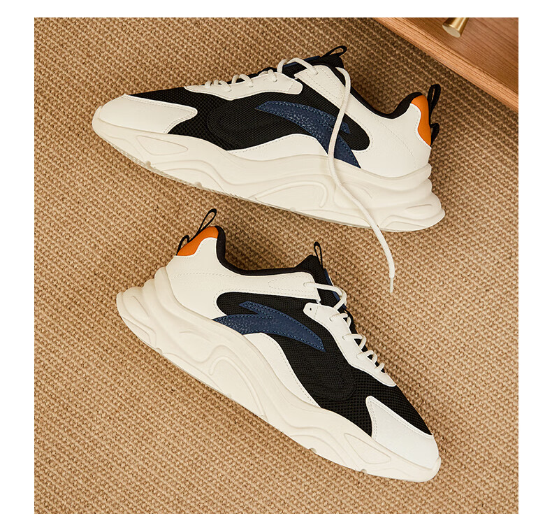 Anta Little Millennium Men's Casual Shoes Summer Mesh Breathable Thick Sole Height Increasing Commuter Dad Running Sports Shoes 17
