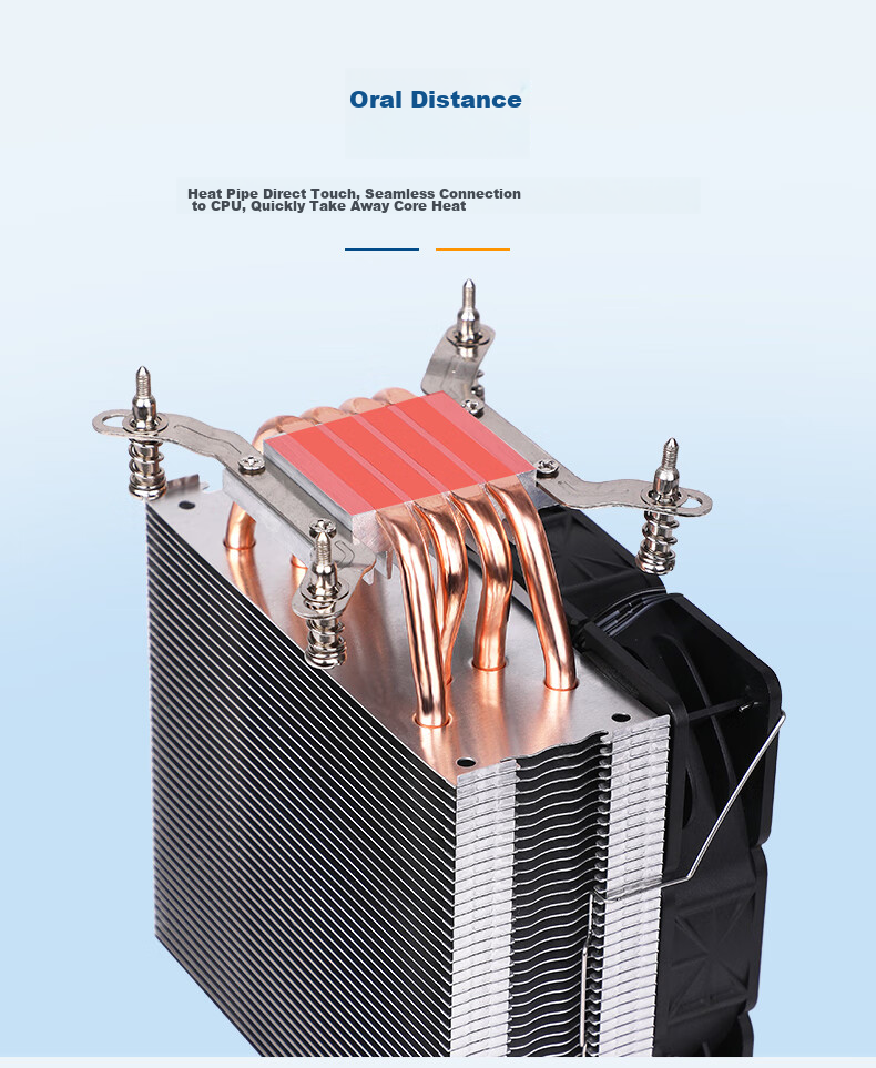 BUBALUS T43 4 Heat Pipe CPU Air Cooler (Supports Multi-Platform/i Series/PWM Temperature Control/12CM Fan/Thermal Paste/Clamp-On Design/Supports 1700) 7