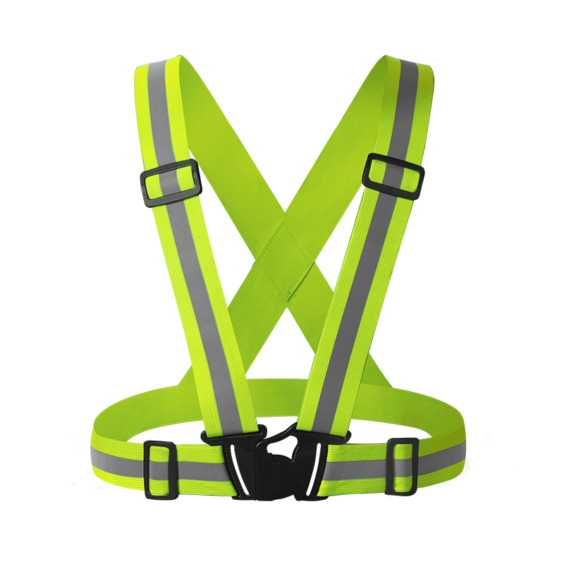 DANGJIAN Reflective Vest, Reflective Safety Belt, Running Sports Safety Warning Elastic Band, Sanitation Worker Vest, Work Uniform, Orange And Yellow Patchwork