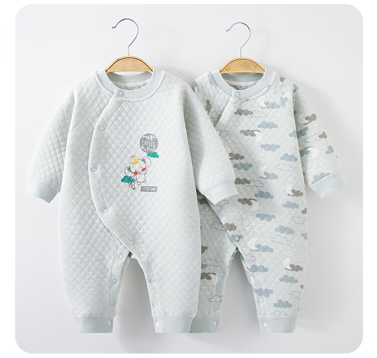 Qiaojiaoya Baby Clothes, Newborn Onesie, Thickened Padded Suit, Warm Full Moon Outfit for Boys And Girls, Crawling Suit, Sleepwear, Spring And Autumn Seasons 8