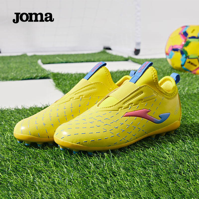 JOMA Children's Soccer Shoes, MG Short Studs, Non-Slip And Wear-Resistant, Professional Competition Football Training Shoes, Lemon Yellow, Size 36