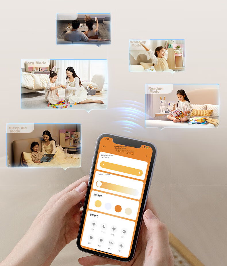 Yueying Linzhiguang Floating Light, Ultra-Bright 4th Generation Eye Protection, Living Room Ceiling Light, Cream-Style Main Lighting Fixture 19