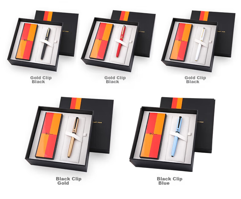 Pimio PS-R16S Student Ballpoint Pen Gift Box Set, Birthday Gift, Daily Writing, Office Signing Pen, White with Silver Clip 7