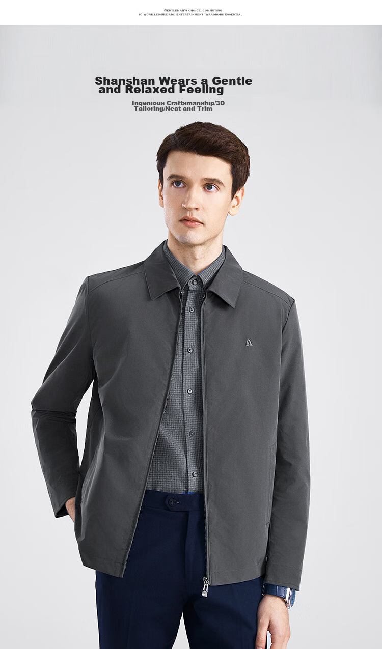 FIRS Executive Jacket for Men, Lapel Collar, Business Casual, Embroidered, Wear-Resistant, Windproof, Retro Cotton Feel, Cadre Clothing, Outerwear for Me 6