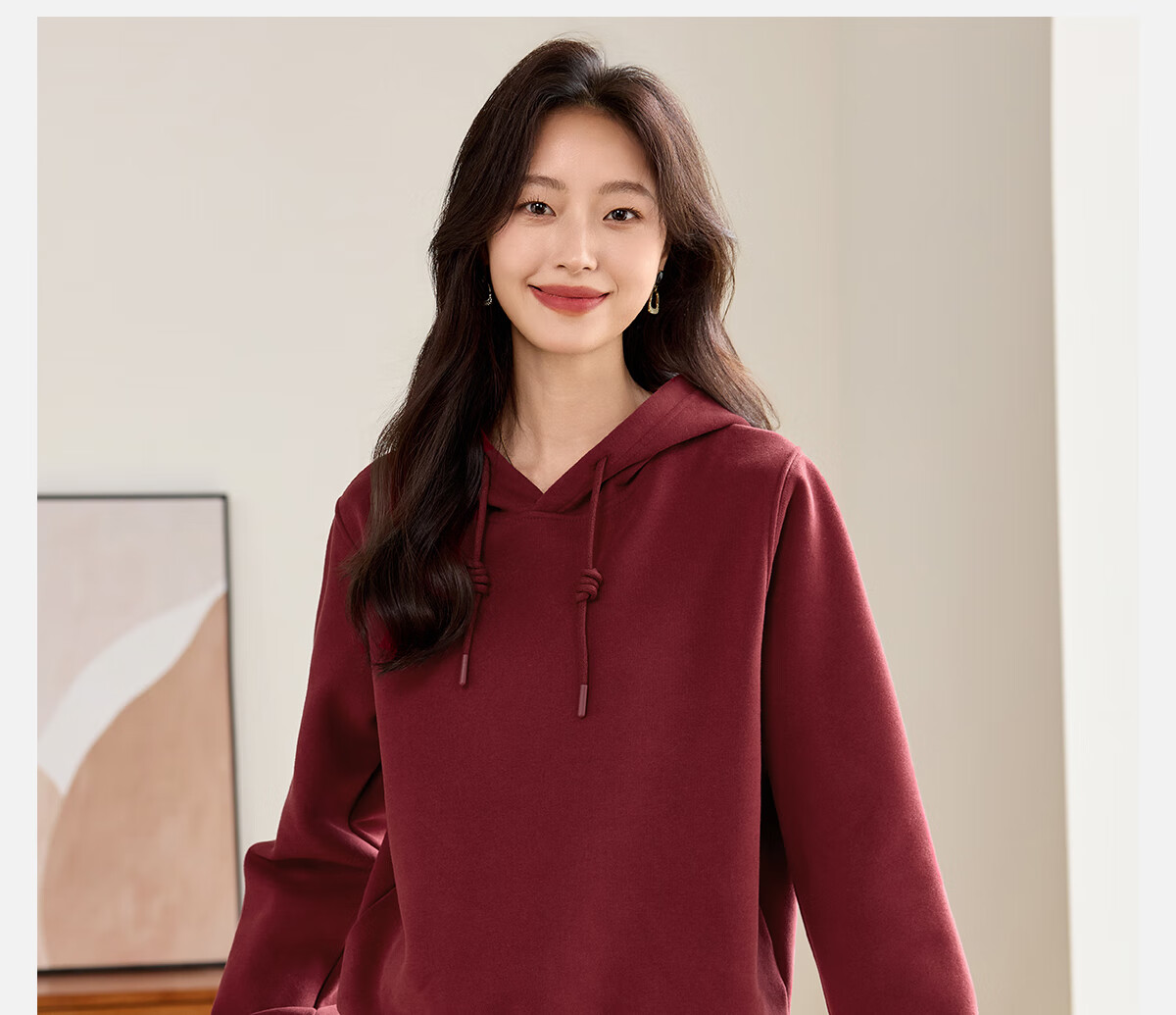 PinCai Fleece-Lined Sweatshirt for Women, Loose Drawstring Hoodie, Autumn And Winter Fleece-Lined Thickened Solid Color Jacket P144W2001 1