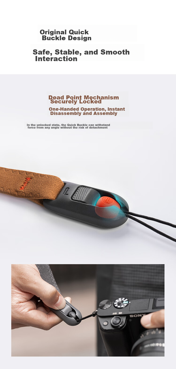 PGYTECH Camera Wrist Strap Air, Quick-Release Lanyard for Mirrorless Cameras, Dandelion Camera Wrist Strap with Magnetic Quick-Release Buckle, Suitable for Sony, Canon, Fuji, Dark Gray 3