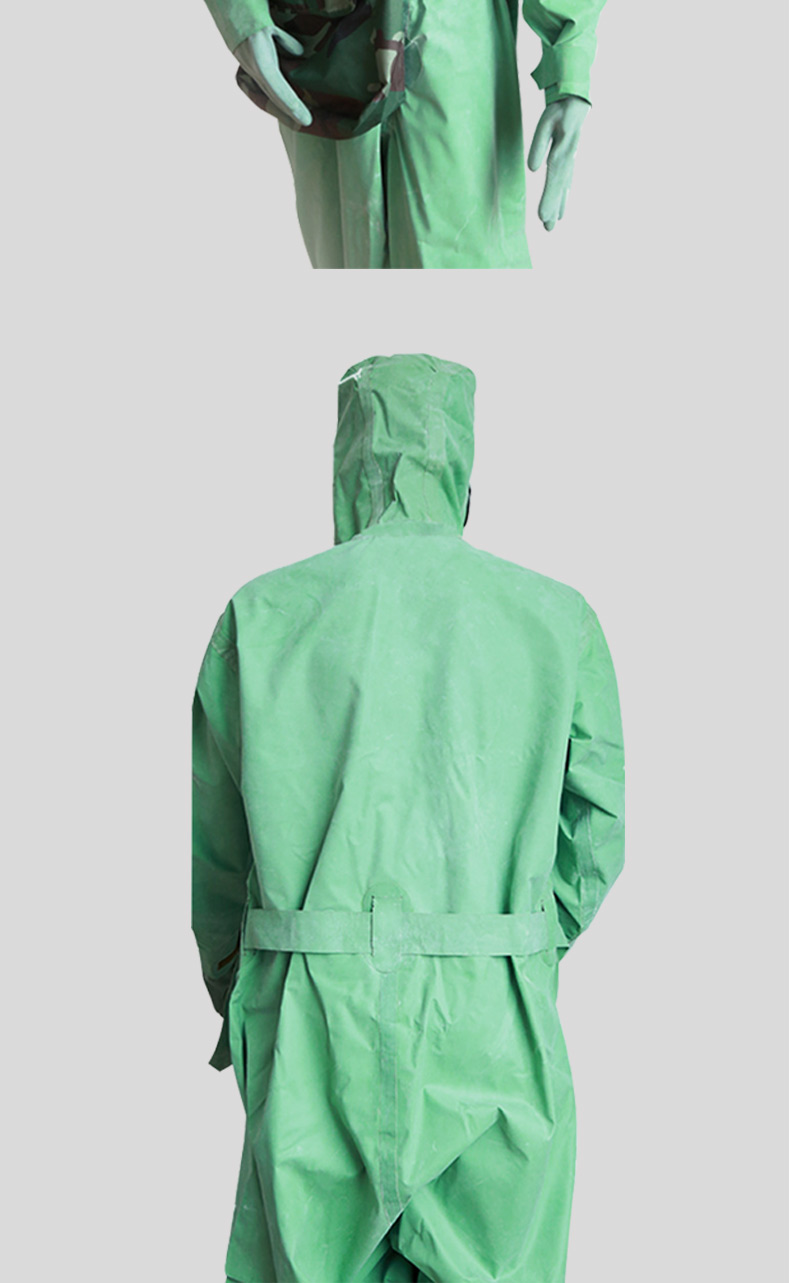 骁狼连体式防毒衣防护服阻燃防潮耐酸碱军绿色防护化服 大号180cm-185