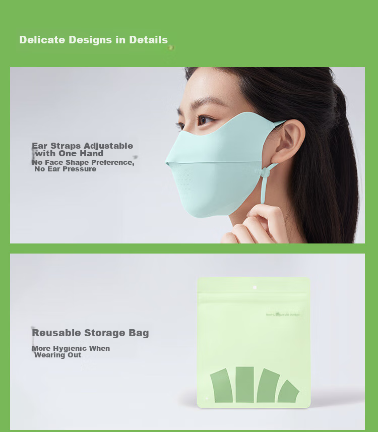 Beneunder Sun Protection Face Mask, Full-Face Ice Silk Sunscreen Face Cover for Women, Face Mini Skirt, Summer High-Value UV Protection, Breathable Cycling Mask 21