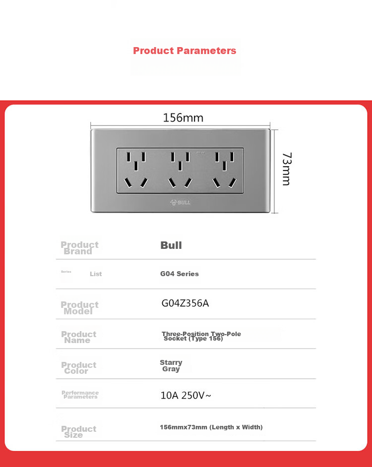 BULL Switch Socket, Multifunctional 118-Type Socket Switch with 15 Or 9 Holes Socket Panel G04Z356A, Gray 13