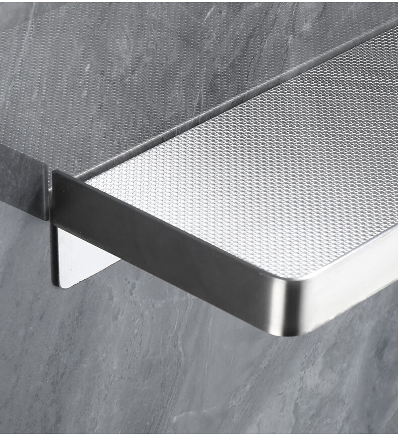Huxiansen Bathroom Storage Rack, Toilet Phone Holder, 304 Stainless Steel, No Drilling Required, Raised Partition, Brushed Finish, Tray Bracket, for Bathroom And Restroom 5