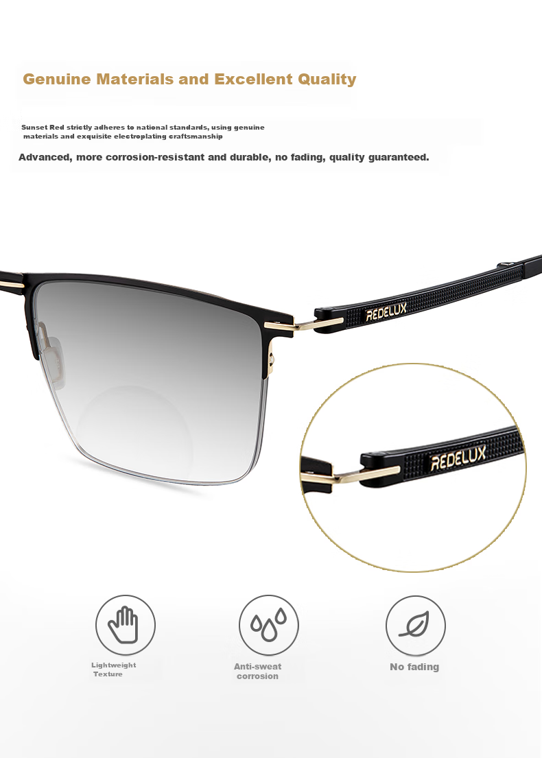 Xiyanghong Reading Glasses for Men with Blue Light Blocking, Bifocal, Fashionable Smart Photochromic Folding Reading Glasses AX7102 100 Degrees 10