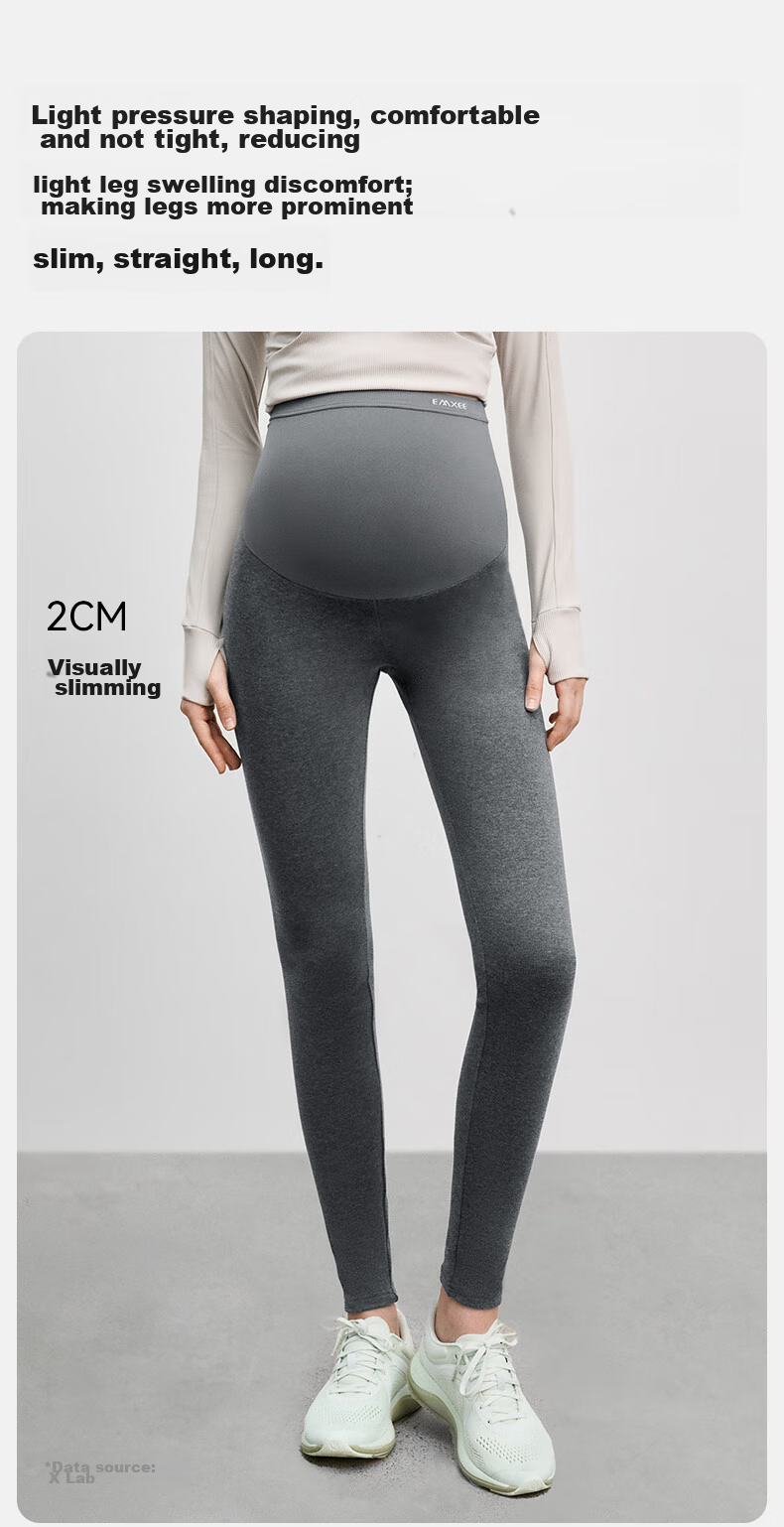 EMXEE Maternity Thick Leggings, Autumn New Style, Pregnancy Yoga Pants, Maternity Pants, Belly Support Pants, Butt-Lifting Pants, Maternity Wear, Dark Gray 15
