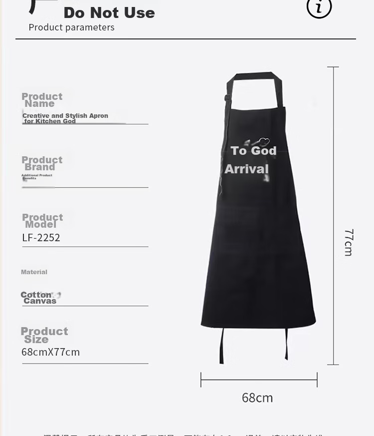 Jiapinhui Apron, Home Light Luxury Canvas Navy Blue Apron, Unisex Style, Adjustable Size, LF-2436 11