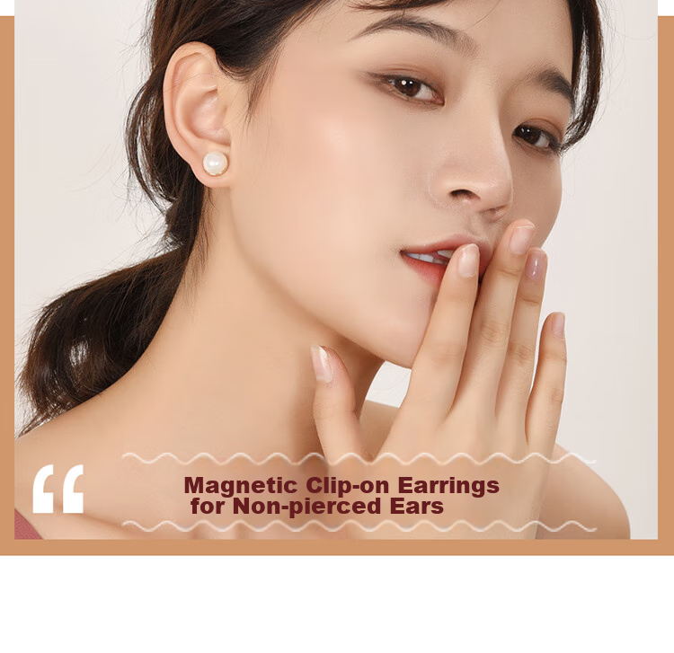 Dairuo Magnetic Stud Earrings for Women, Painless, Face-Slimming, Elegant Pearl-Like High-End Magnetic Earrings, Gift for Girlfriend 4