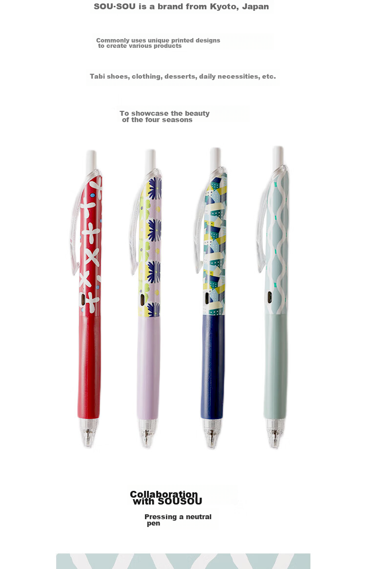 KOKUYO SOUSOU Collaboration Retractable Gel Pen, Office Signing Pen, 0.5mm Black Ink Refill, Beiguo 1 Piece, WSG-PR1X3025 3