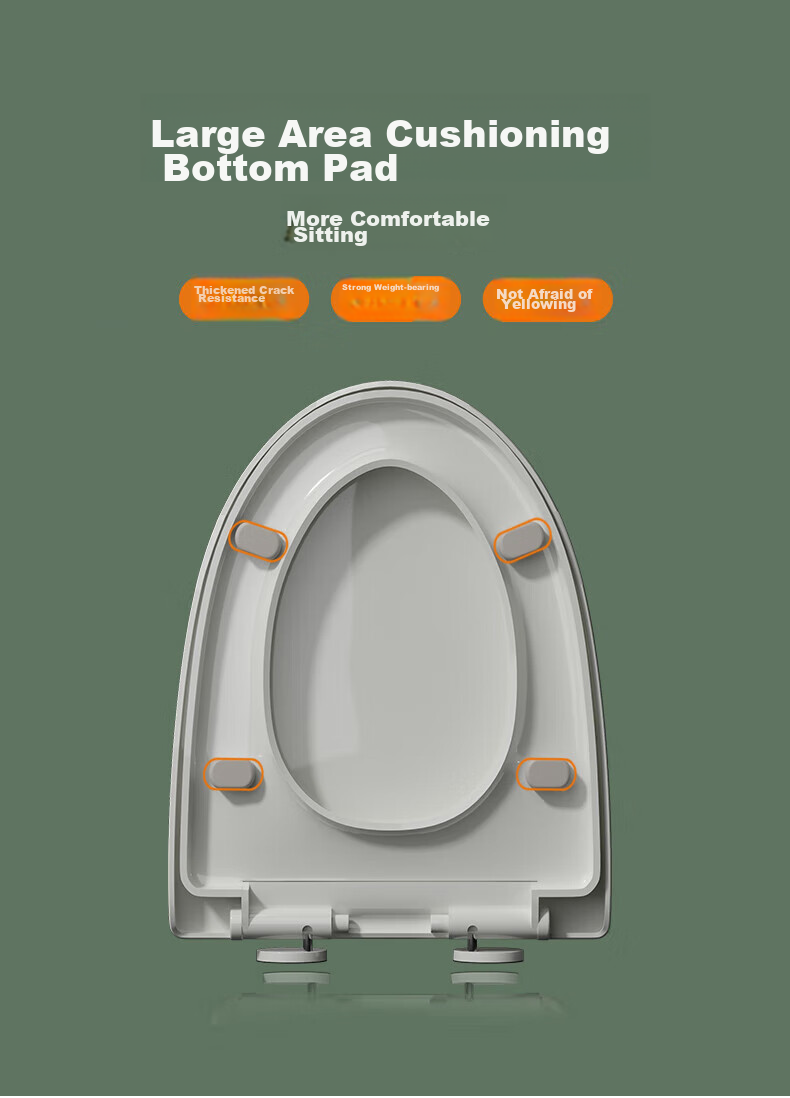 HSPA Toilet Seat, Universal Toilet Cover, Large V-Shaped Thickened One-Key Quick-Release Toilet Ring, Bathroom Toilet Accessories 1137 10