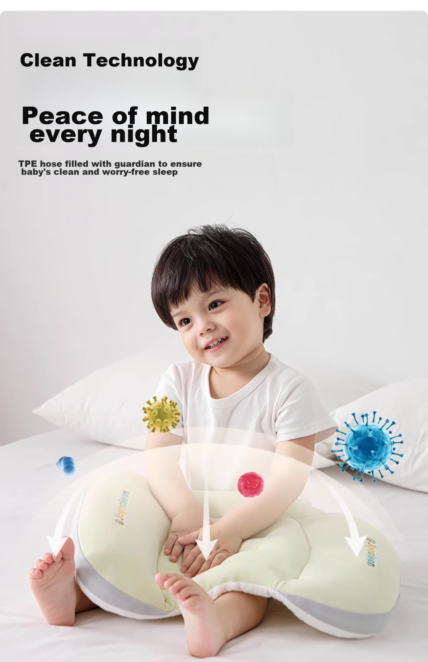 JOYNCLEON Baby Pillow Zoned Neck Support Pillow for Children 6 Months+ 1-3 Years Green jzt198355 24