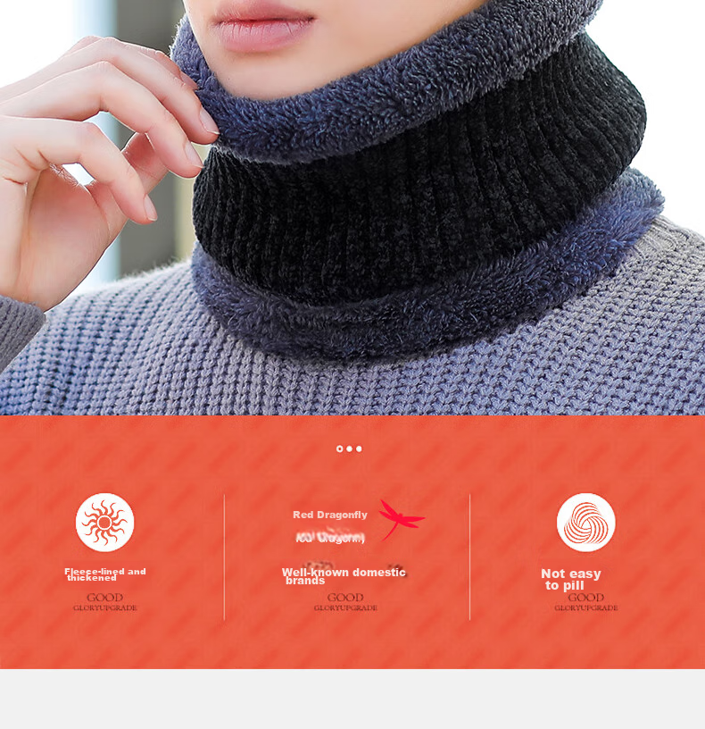 RED DRAGONFLY Men's Winter Hat, Warm Fleece-Lined Thick Knitted Cotton Cap, Windproof Cold-Resistant Balaclava for Cycling And Men's Pullover Woolen Hat 2