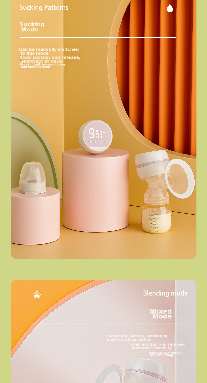 Missbaby Electric Breast Pump, Portable All-In Breast Pump, Milk Collector, High Suction Power, Fully Automatic Milk Extraction Machine 8